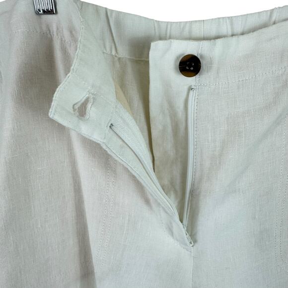 J. Jill Love Linen 100% Linen White Cropped Lightweight High Rise Pants Size L - Picture 4 of 7